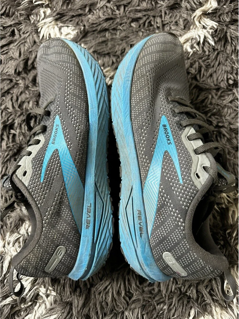 Brooks Revel 6 Grey Blue Athletic Running Shoes Men's Size 10 D 1103981D066